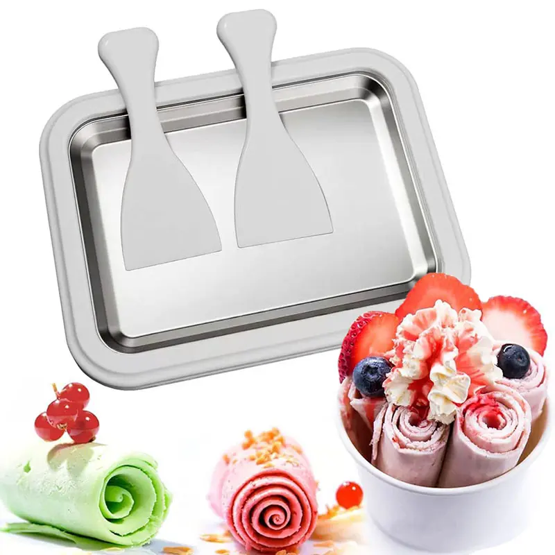Ice Cream Roll Maker for Kids, Rolled Ice Cream Maker with Scrapers, Easy Bake Ice Cream Maker at Home for Making Rolled Ice Cream Soft Serve Slushies Frozen Yogurt Sorbet and Gelato, 2026 New Upgrade