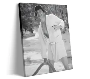 Funny Inner Frame Painting Canvas Wall Art Black and White Comedy Cousin Eddie Movies Poster Oil Painting Modern Toilet Artwork for Living Room Dorm Home Decoration with Easy Hanging Kit Artistic Print