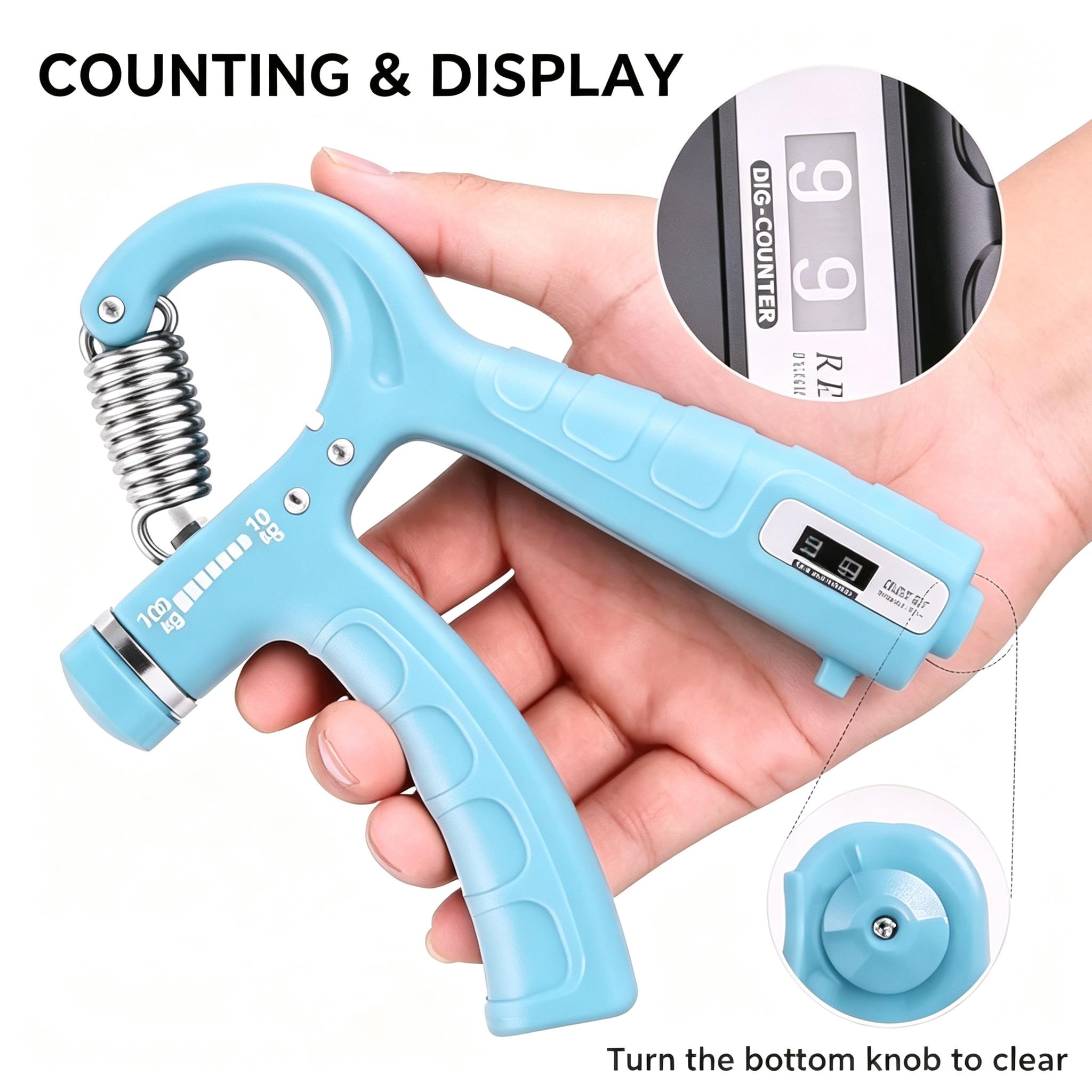 Unisex Counter Grip Kit - Adjustable Resistance Counting Hand Gripper, Forearm Strength Trainer, Stretcher, Grip Ring, Relief Ball, Durable Multi-Functional Finger Strengthener for Fitness, Golf, Rock Climbing