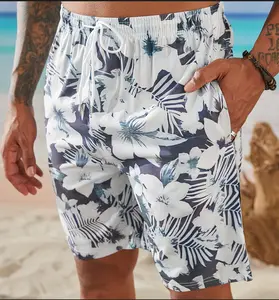 Men's Quick Dry Swim Trunks Lightweight Summer Beach Shorts with Paisley Print