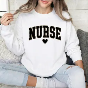 [Printed Design – Not Textured]Nurse Sweatshirt, Leopard Nurse Shirt, RN Sweatshirt, Nurse Sweater, Nurse Graduation Gift, Nurse Week, Nurse Appreciation, New Nurse Gift Casual