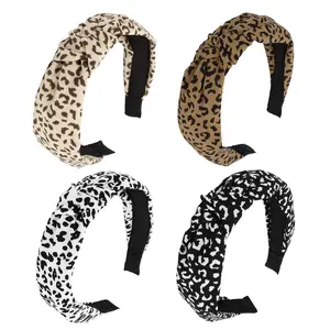 4 count Fashion Knotted headband for Women Leopard Headband Cute  Print Hairband  Accessories for Women