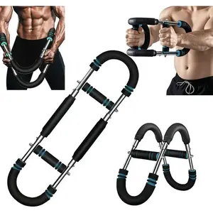 Twister Arm Exerciser Adjustable Spring Workout Bar for Forearm Triceps Chest Strengthener Portable Home Fitness Equipment U60-100lbs Kit