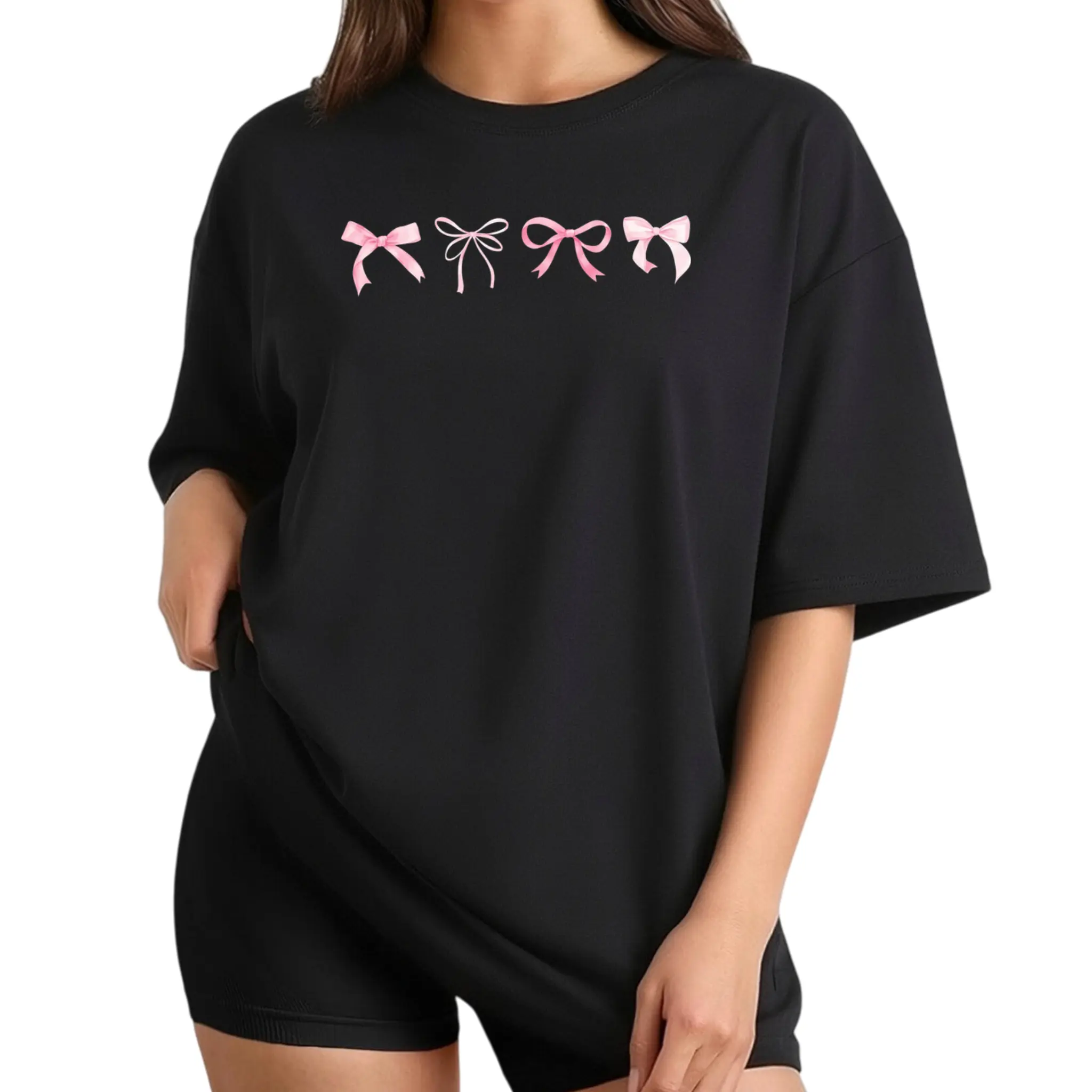 Coquette Pink Bow Graphic Tee Women Balletcore Shirt Apparel Check