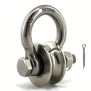 Stainless steel large bow type lifting shackle, with a load-bearing capacity of 2000bl, can be used for tying, traction, suspension, or lifting applications.-2024