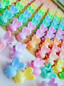 Cute Bunny Mini Hair Claws, Multicolor Random Send, Girls Accessories, Festival Daily Photography Essential, Trendy Sweet Fashion