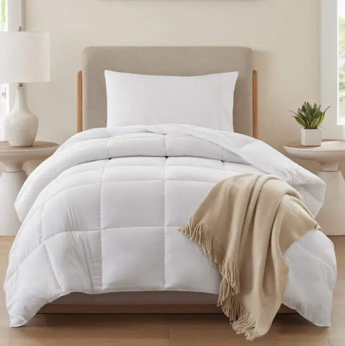 Mainstays All-Season Down Alternative Comforter, Soft Lightweight Quilted Bedding Blanket, Fluffy Cozy Reversible Comforter for Bedroom