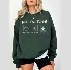 Tater Potatoes Sweatshirt, Boil Em Mash Em Stick Em in A Stew Lotr Shirt, Hobbit Movie Lover Tshirt, for Men and Women, Casual