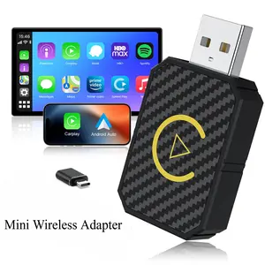Wireless Carplay Adapter 2 in 1 Mini Android Auto Adapter Plug & Play for iPhone iOS 12+ / Android 11+& Cars from 2016+