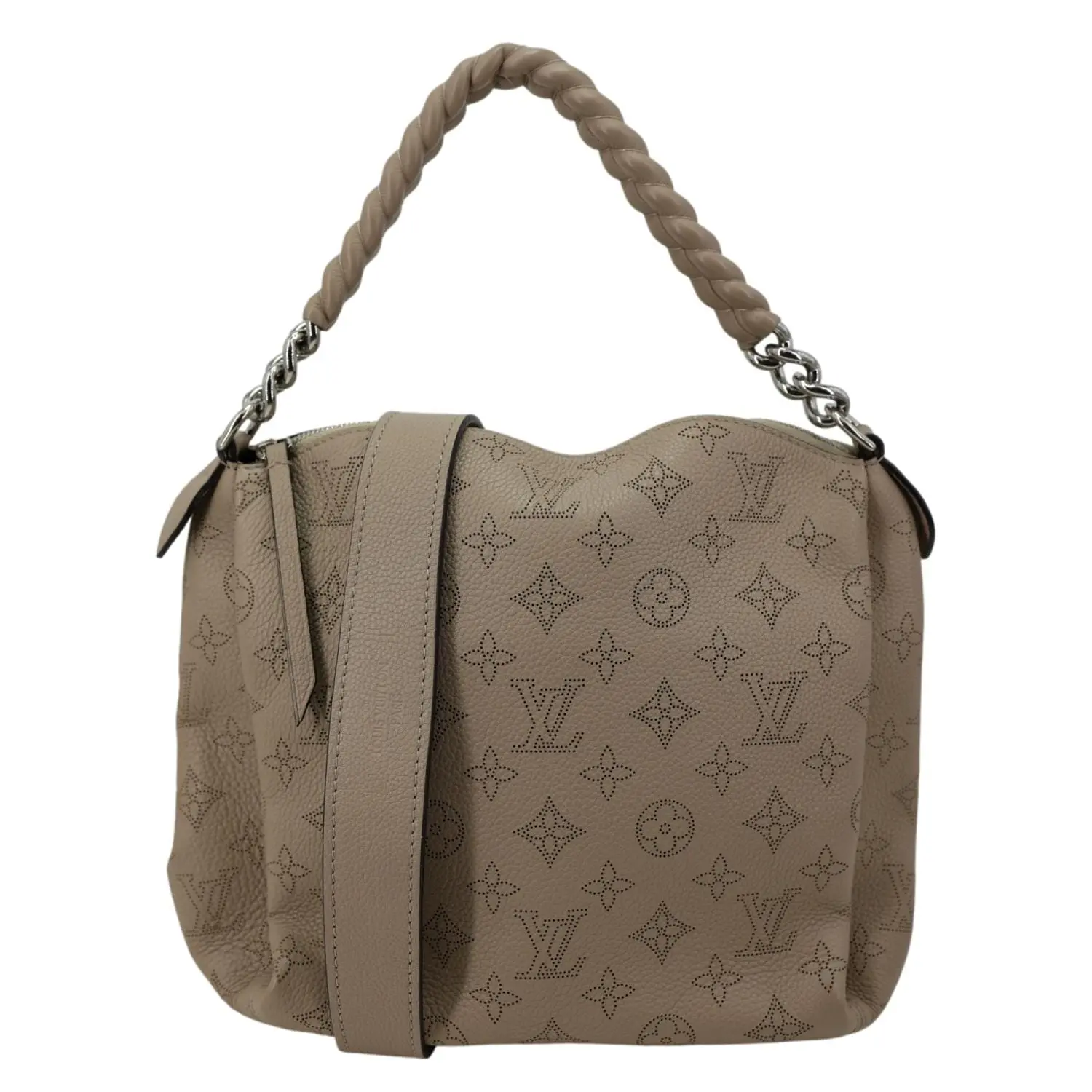 Pre-owned Louis Vuitton Leather Shoulder bags Babylone Mahina Perforated Shoulder Bag Galet
