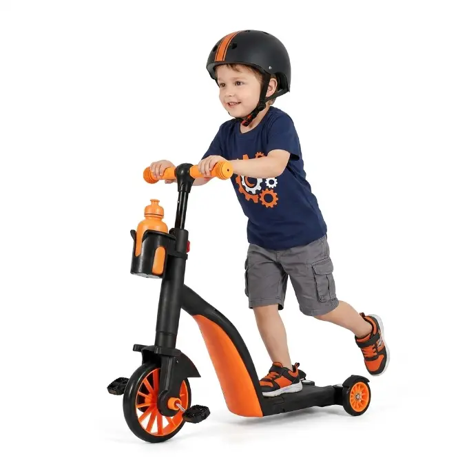 Multi-functional 3-wheel scooter & balance bike for kids aged 1-7. Features a 3-level adjustable handlebar and adjustable rear wheels to grow with your child. Toddler Scooter Ride On Wheels