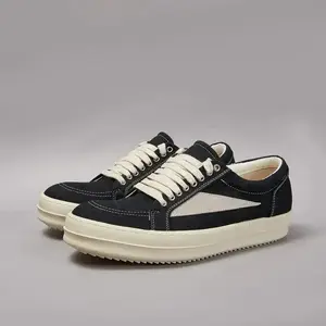 Men's twill canvas low cut casual shoes, women's sports shoes, Owens Shoe men's lace up black canvas shoes, retro flat shoes, fashionable full match sports shoes, new running shoes, closed boys' leather training shoes