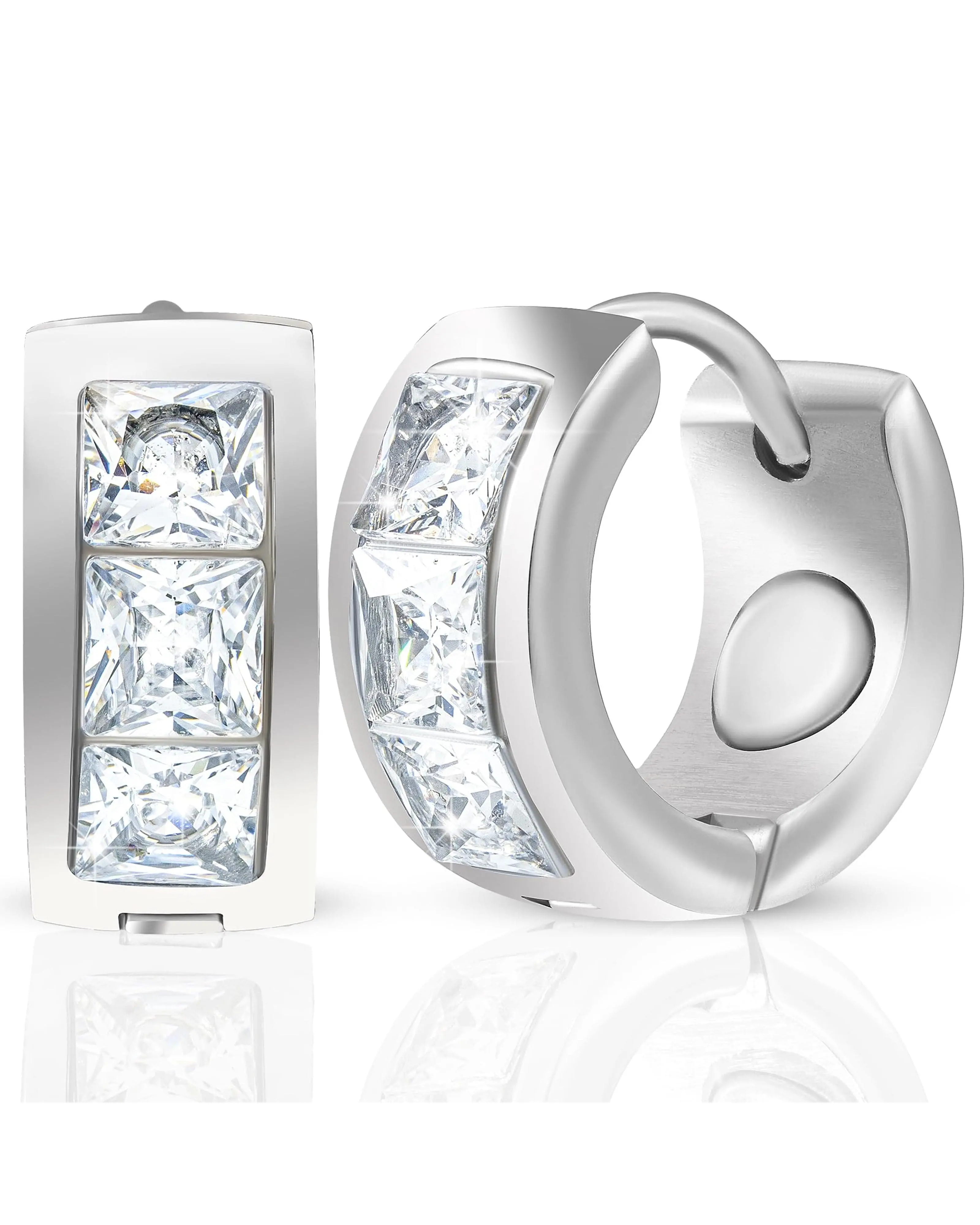 Crystal Magnetic Therapy Earrings for Women (Silver)