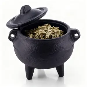 Cast Iron Classic Scented Incense Burner, Bakhoor Burner, 12-Step Handmade Craft for Home Meditation Decor, Boho Elegant Aromatherapy Piece