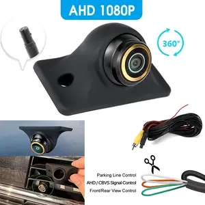 Front/Side/Rear View Camera Fisheye Backup Camera with Parking Guide Lines, 1080P AHD/CVBS 4Pin Night Vision, Wide-Angle Lens for SUV, Pickup, Camper, Tractor, Van, Truck, RV - Easy Installation
