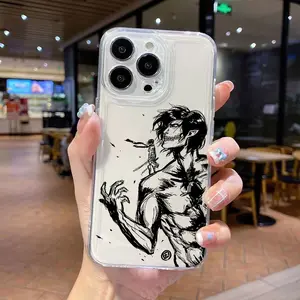 Black And White Art Style Anime Character Mikasa'S Phone Case Is CompatibleFor iPhone 17 16 15 14 13 12 11   - The Fashionable Design Phone Case Best New Year Gift For Fans!