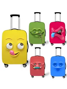 Suitable for 18-32 Inch Luggage，Multiple Fun Expression Printed Luggage Cases for Women's Outings, Elastic Luggage Protection Cases, Durable Dust-proof Luggage Cases