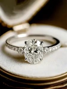 1 PC Elegant Cubic Zirconia Ring Solitaire Ring For Women For Valentine's Day Gift Wedding Engagement Anniversary Party Band Jewelry Solitaire Engagement Rings