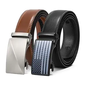 BELTROAD 2 Pack Ratchet Belts for Men , Mens Belts Leather for Dress with Adjustable Slide Buckle, Gift for Him 1 3/8"