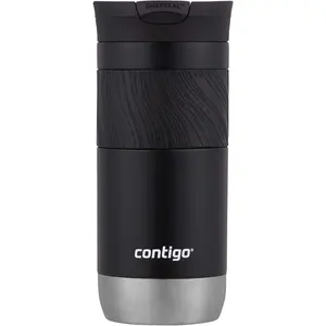 Contigo Byron Vacuum-Insulated Stainless Steel Travel Mug with Leak-Proof Lid, Reusable Coffee Mug or Water Bottle, BPA-Free, 16oz, Licorice, Keeps Beverages Hot for 6 Hours or Cold for 12 Hours