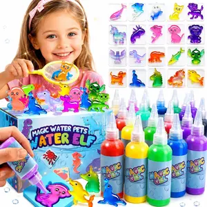 2026 Upgraded More Fun Magic Water Elf Toy Kit–Squishies for Kids, 20 Gels & 10 Molds, Magic Gel Water Pets Sensory Toy, Fun DIY Craft Kit, Party Favors, Birthday & Christmas Gifts for Kids Ages 3+
