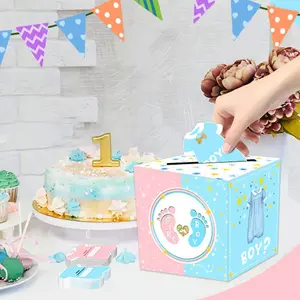 Gender Reveal Vote Box Complete With Boy Girl Cards Portable Party Favor Ideal For Baby Announcement Celebration Family Theme Party Essentials