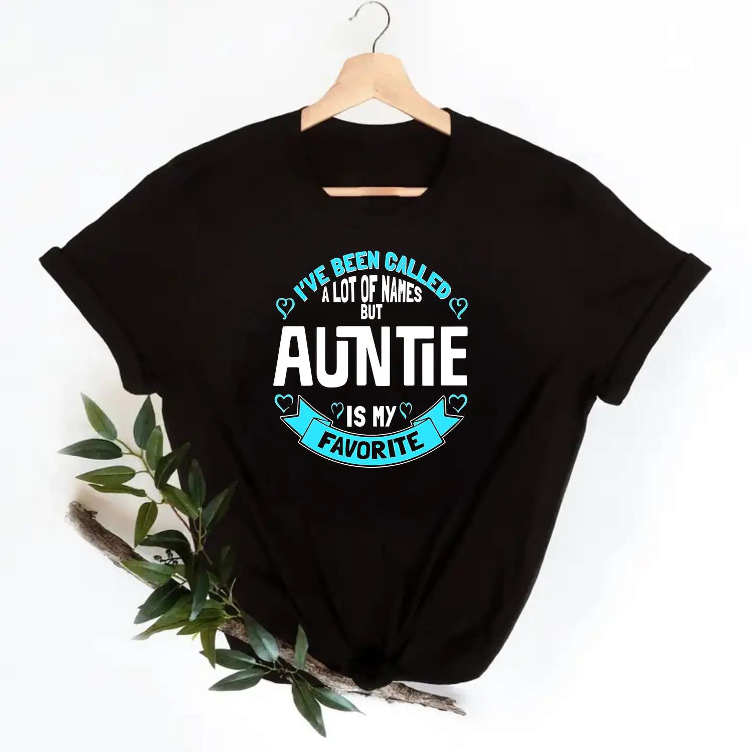 Auntie is My Favorite Cotton T-shirt with playful Auntie graphic casual everyday wear perfect for all seasons gift for grandmothers and aunts