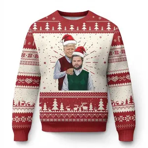 [Christmas Deals] Funny Christmas Trump Vance 2025 Ugly Christmas Sweater Brothers Parody Bros TS09