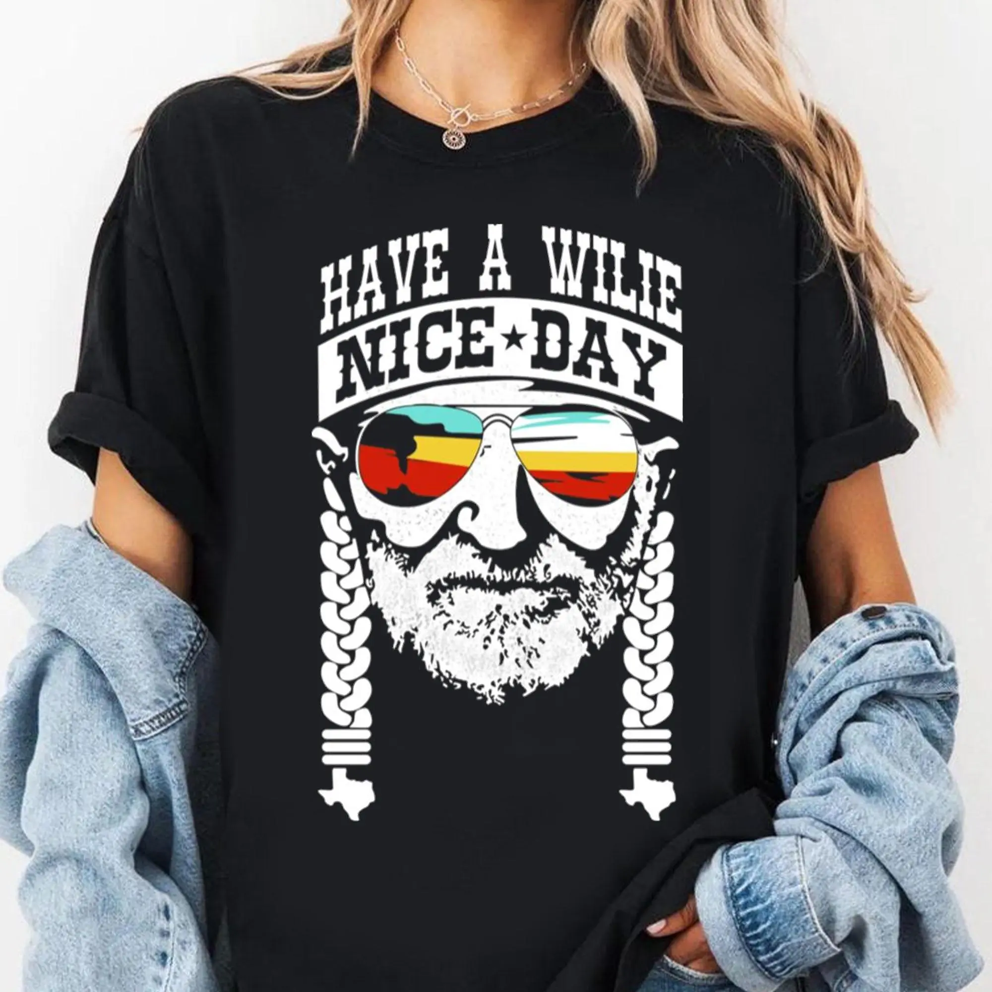 Willie Nelson Have A Willie Nice Day T-Shirt – 70s Country Legend Shirt Classic Style