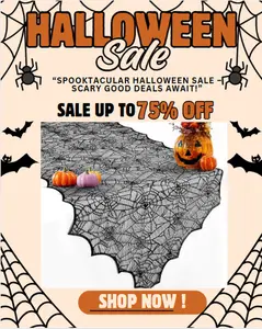 Black Lace Spider Web Halloween Table Runner 18x72” | Spooky Chic Decor for Party & Dinner Tables | Perfect for Haunted House Vibes, Witch Themes, Scary Cute Aesthetic | Easy Table Makeover