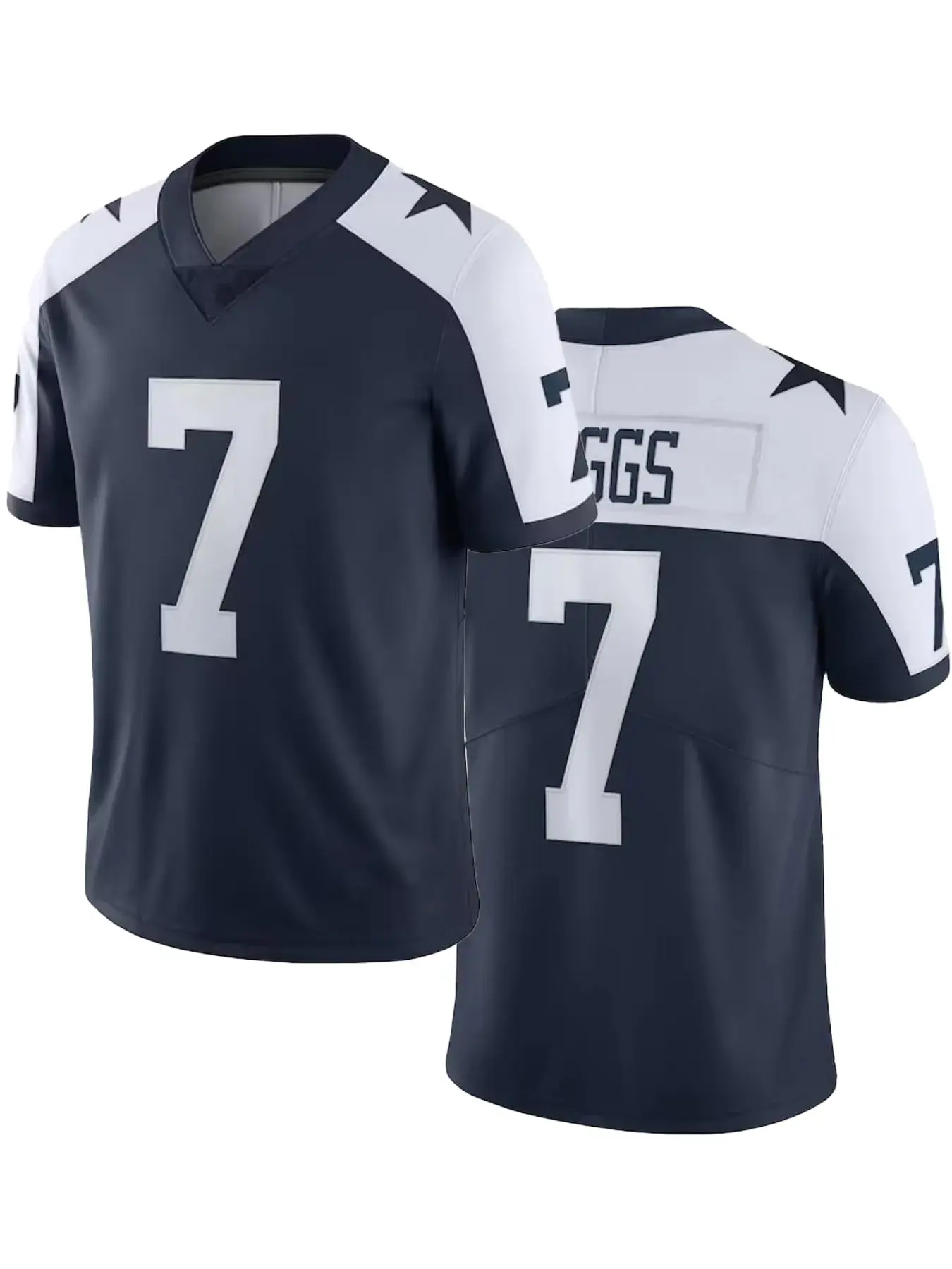 Dallas Retro Football Jersey, Navy Blue 3D Print American Football Shirt, Prescott & Lamb Inspired Sports Jersey, Short Sleeve Fan Apparel, Game Day Outfit, Unisex Streetwear