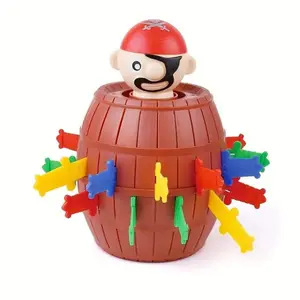 Interactive Pop-Up Pirate Barrel Game Set for Kids, Educational Durable Plastic Action Game for Cognitive Skills, Family Fun Tabletop Entertainment