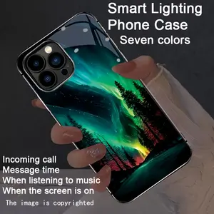 Forest Aurora Feast Colorful Smart Voice Control Luminous Phone Case for iPhone 16-12. Features intelligent voice control, luminous technology, dazzling drop protection, a luminous, colorful design, and shockproof protection.