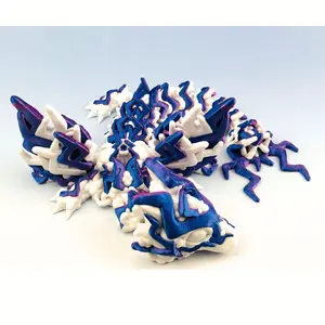 16" Storm Dragon Fidget Toy - Articulating Joints, Flexible Wings - Collectible Figurine, Collectible Room Decor - ADHD/Autism Stress & Anxiety Relief Ornament
