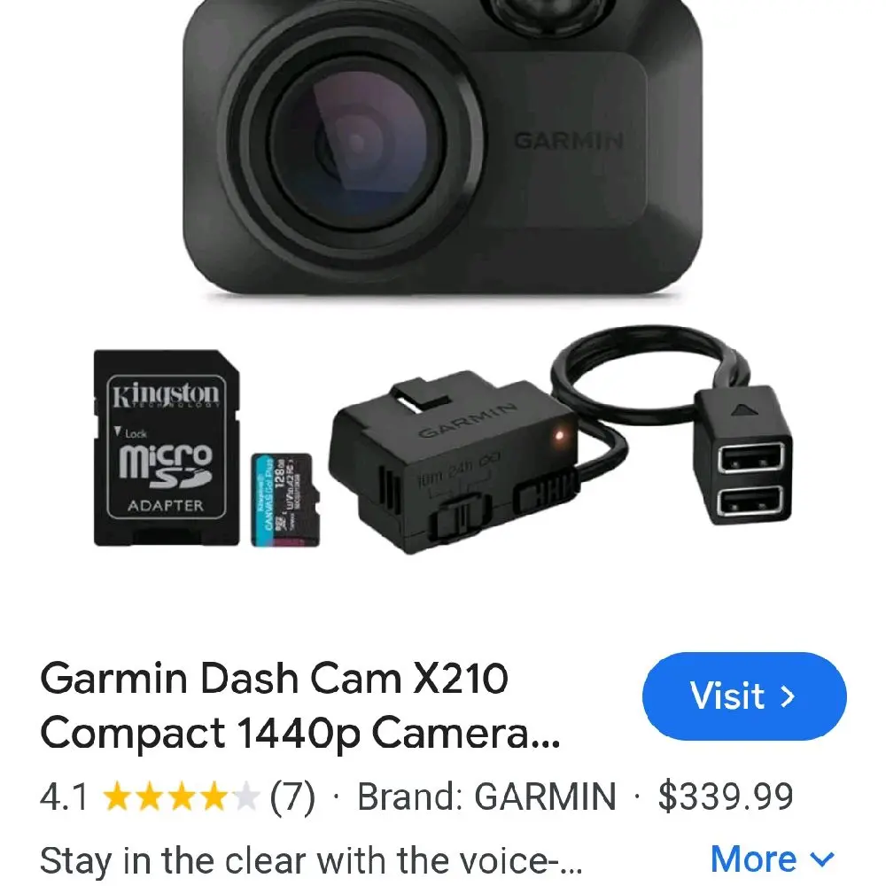 Garmin Dash Cam Mini 3, Untracompact voice controled 1080p dash camera.