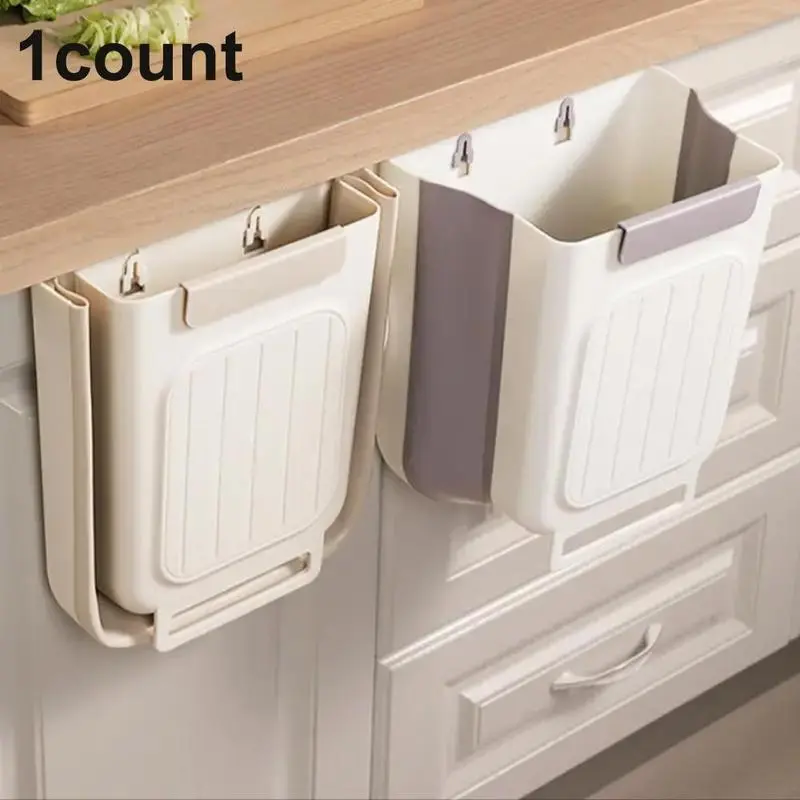 Foldable Kitchen Trash Can, Hanging Trash Bin,Space-saving Hanging Garbage Can for Kitchen Cabinets, Kitchen Accessories,household items,trash cans for kitchen,Kitchen Accessories Trashcan