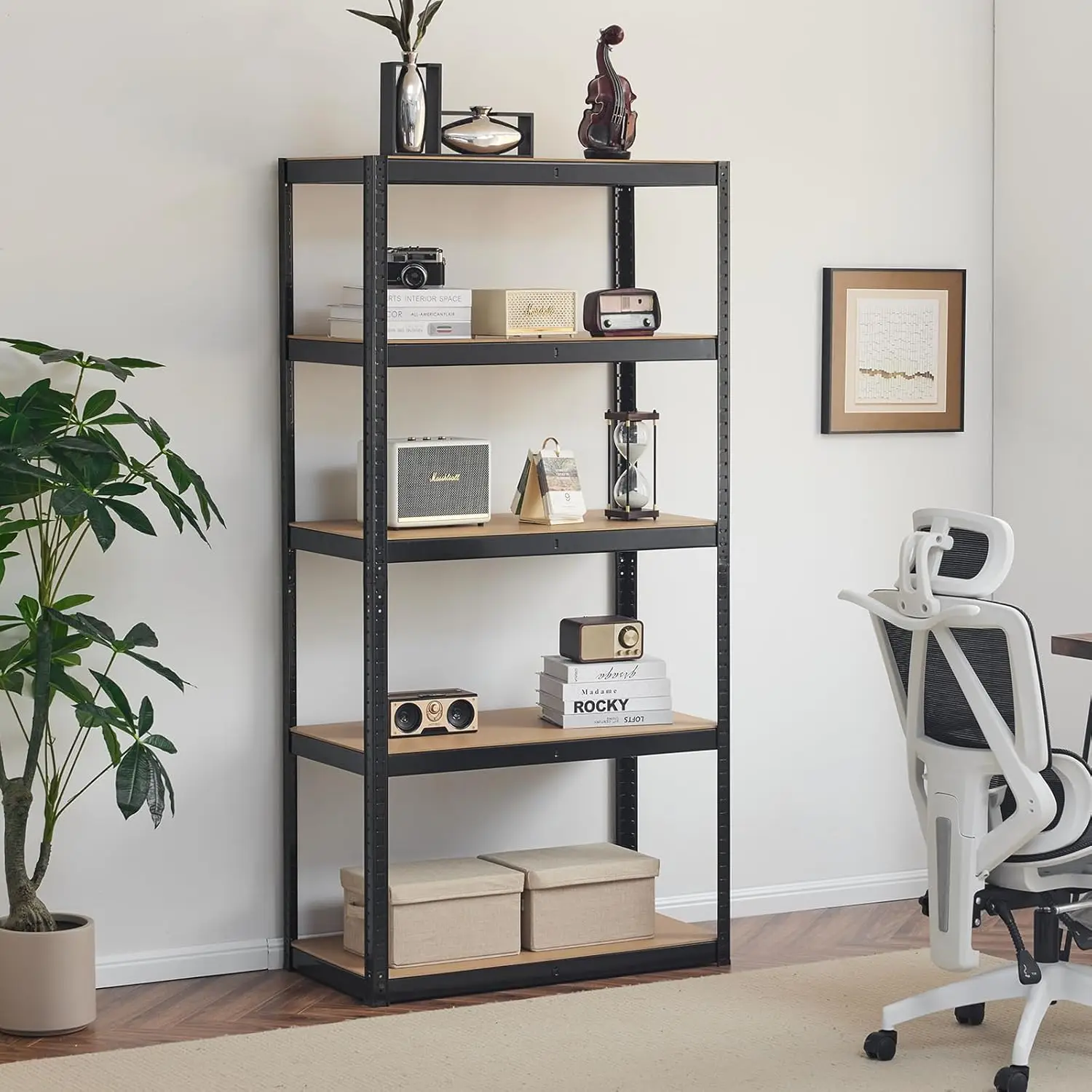 FCH Garage Shelving Heavy Duty, 5-Tier Wide Size Adjustable Metal Shelving Unit Utility Rack Organization for Garage Pantry Basement, 1900lbs, 29.5" L