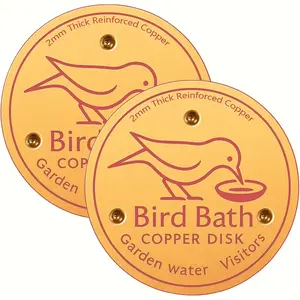 2 Copper Bird Bath Dishes, 2mm Thick Reinforced Copper Cleaning Dishes, Designed for Bird Bathing, with Three-point Support Ensuring Clean Water All Year Round, Compatible with All Outdoor Bird Bath Bowls