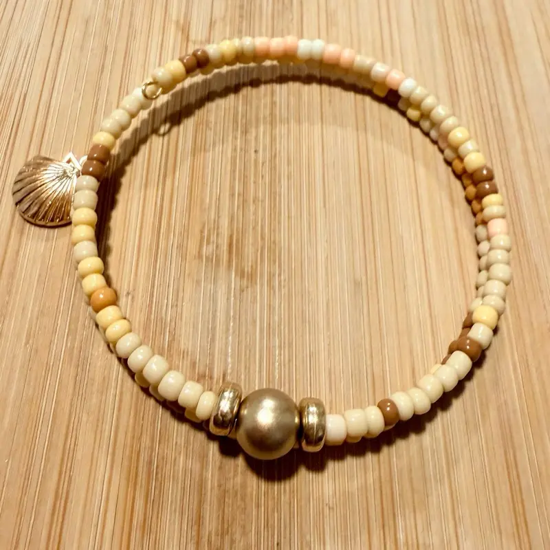 Memory wire handmade beaded bracelet