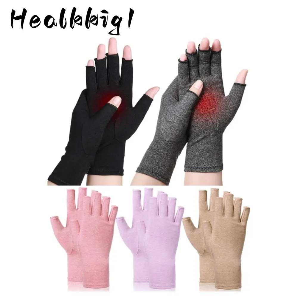 Unisex 5 Pairs Fingerless Compression Gloves - Soft Knit Fabric, Elasticity Support, Tendon Protection, Tendons