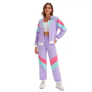 Retro 80s Disco Hip-Hop Dance Costume Set for Adults Funky Jacket Pants Outfit Halloween Party Theme  Vintage Groovy Performance