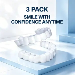 [3-Piece Set]Adjustable Snap-On Denture Kit Moldable False Fix Your Smile at Home Within 1 Minutes Teeth  Whitening Natural Look Instant Visual Look Enhancer