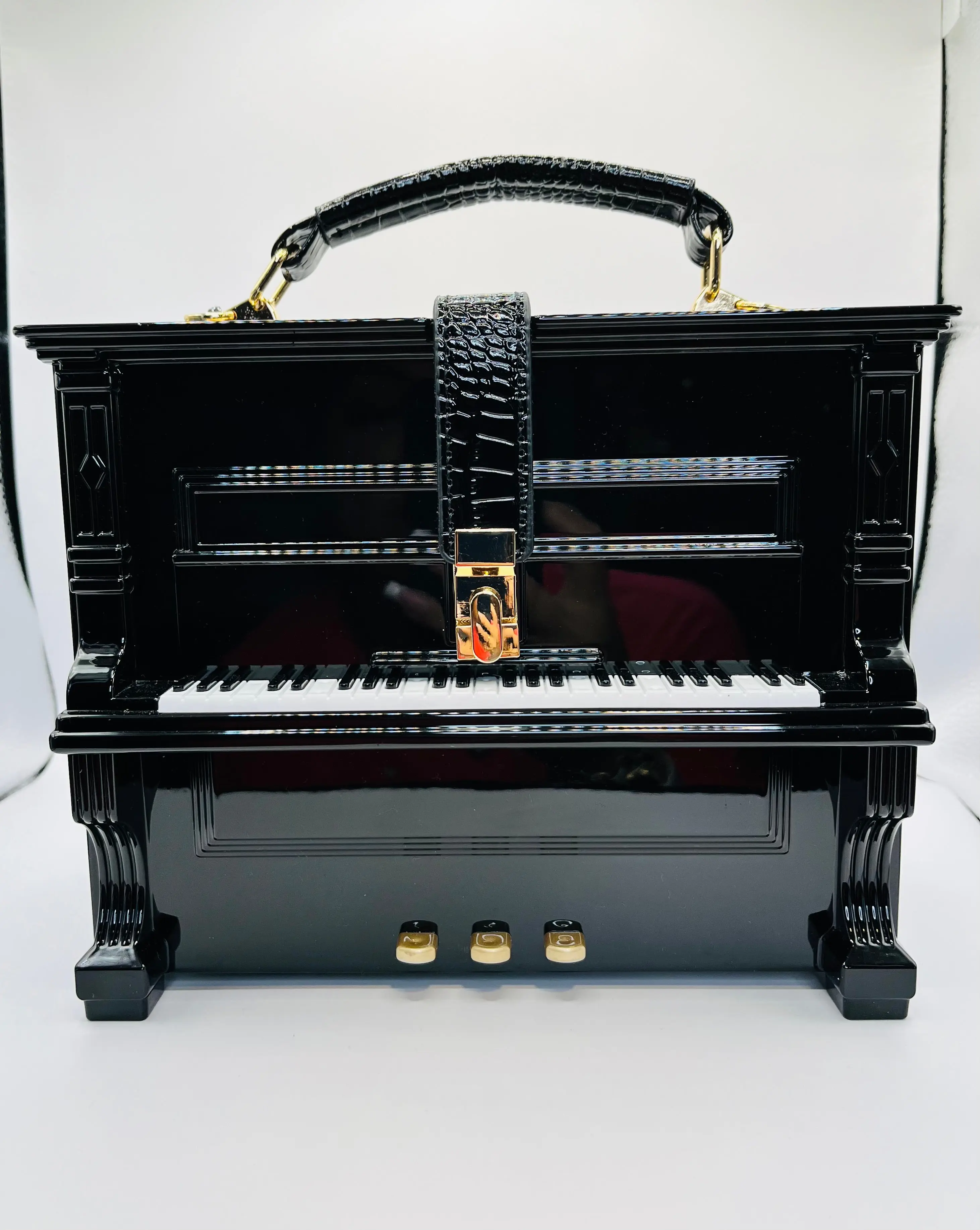 Vintage Piano Handbag Black or White