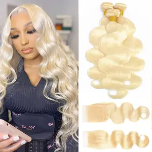 Rovess Hair[12A]613 Human Hair Bundles Body Wave Blonde Bundles 100% Unprocessed 12A Grade Brazilian Virgin Human Hair 613 Hair Extensions for Women 30 Inch