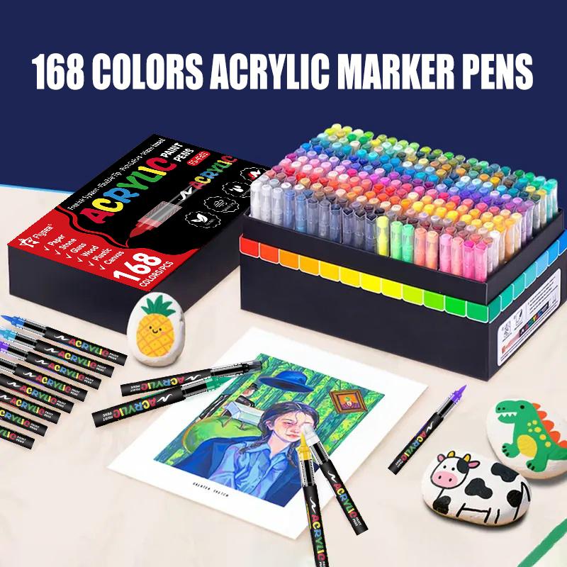 168/120 Acrylic Markers，Coloring Markers，DIY Enthusiast，Best Art Markers，Colorful Markers，Marker Pen Set
