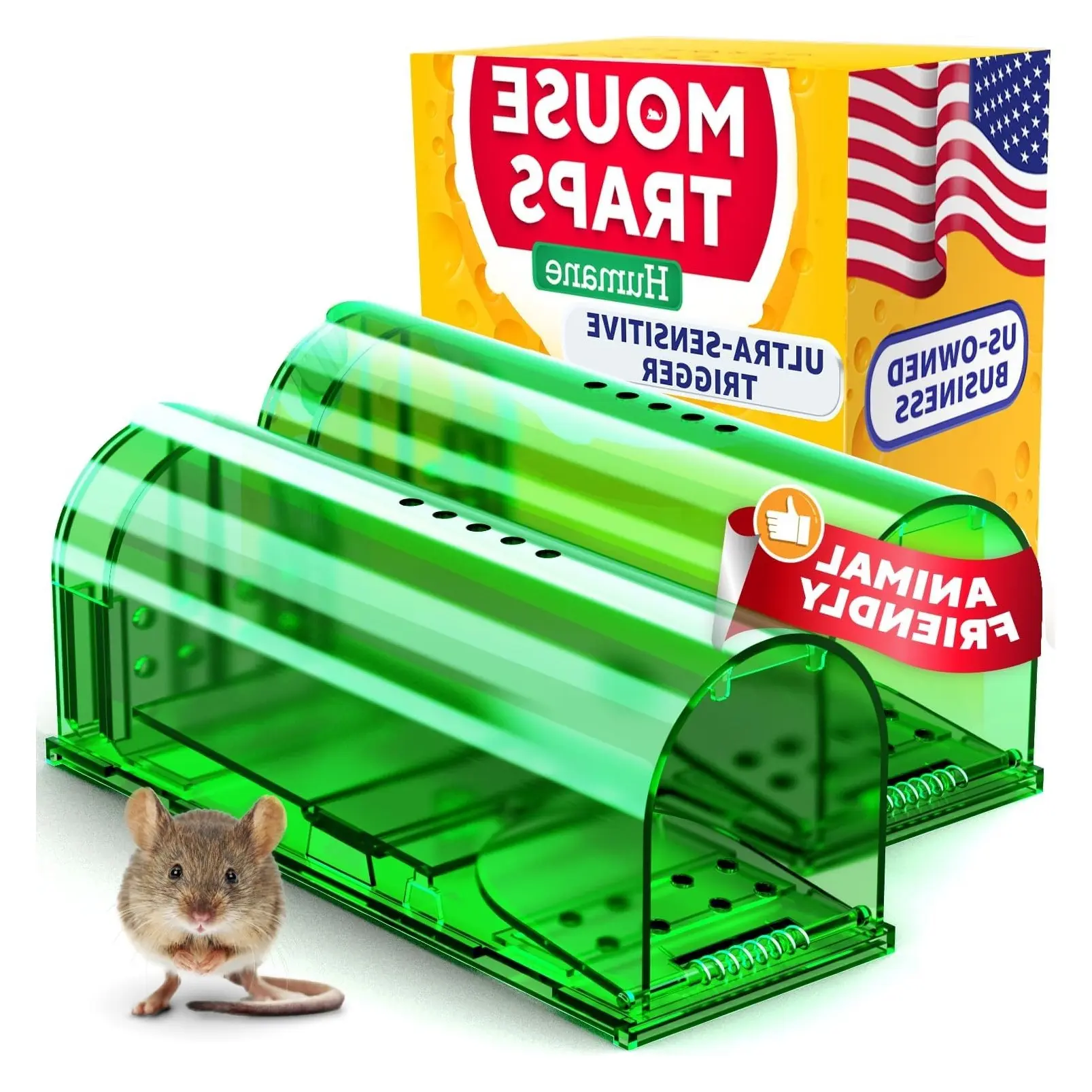 Ultra-Sensitive Catch & Release Live Mouse Trap (2-Pack) – Fast Indoor & Outdoor Control – Safe for Kids & Pets – Reusable No-Kill DesignGift