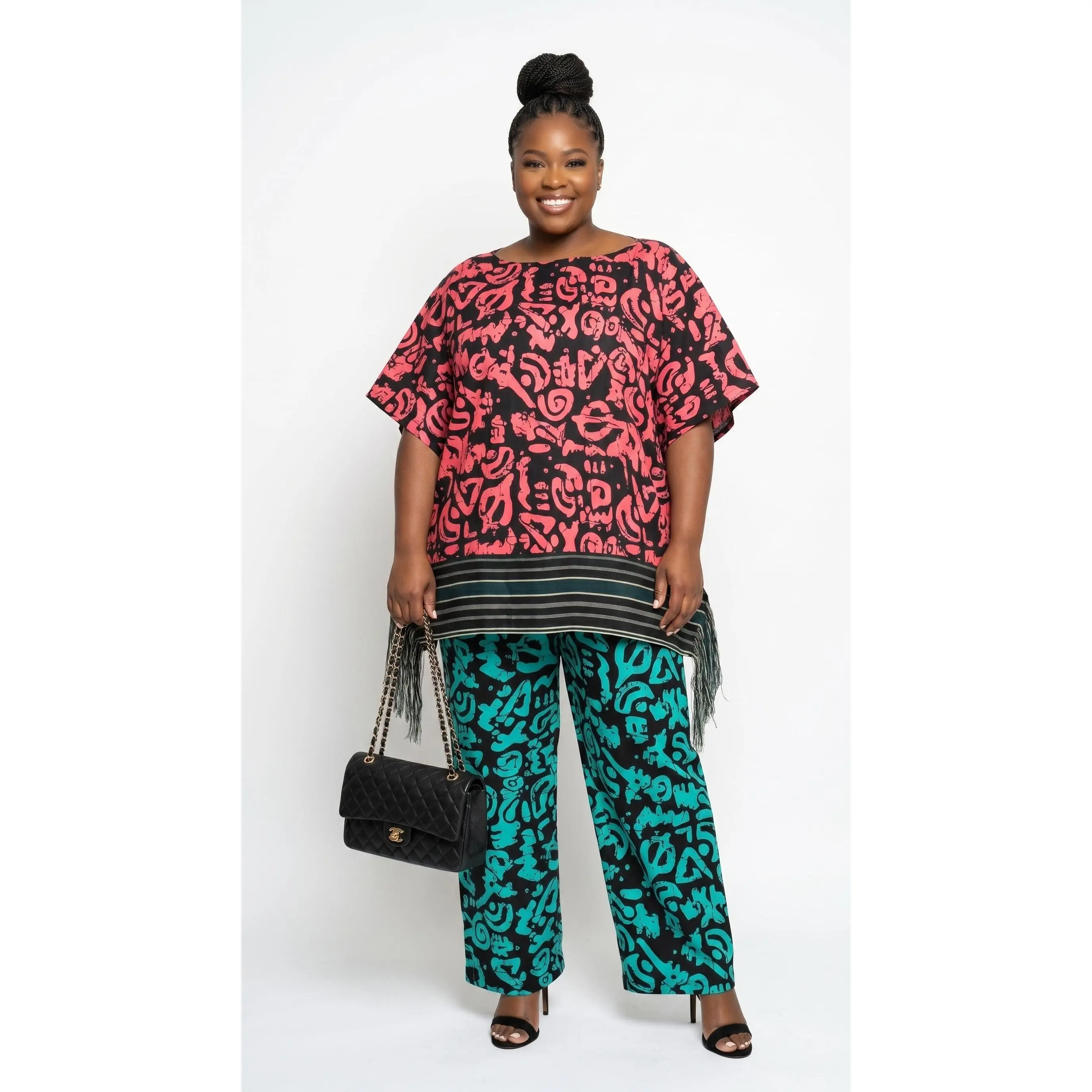 Mia Ankara/Aso-oke Bubu top and Pant Set