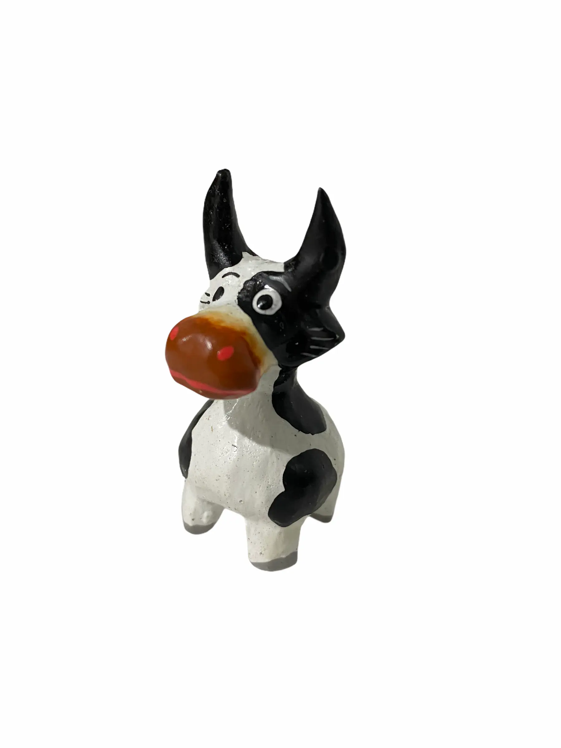Handpainted Mini Wooden Cow Figurine - Collectible Miniature 3D Colorful Animal Decorative Figurines, Home Decor Ornament, Kitchen Accent Gift, Collectible Figurines