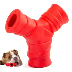 Jeffers Red "Y" Natural Rubber Dental Dog Chew Toy for Medium Chewers