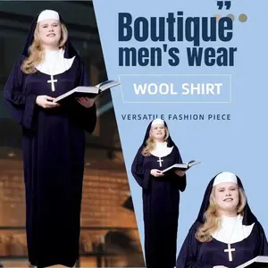 Halloween Adult and Nun Cosplay Costumes Women's Cosplay Costumes Church Style Women's Clothing